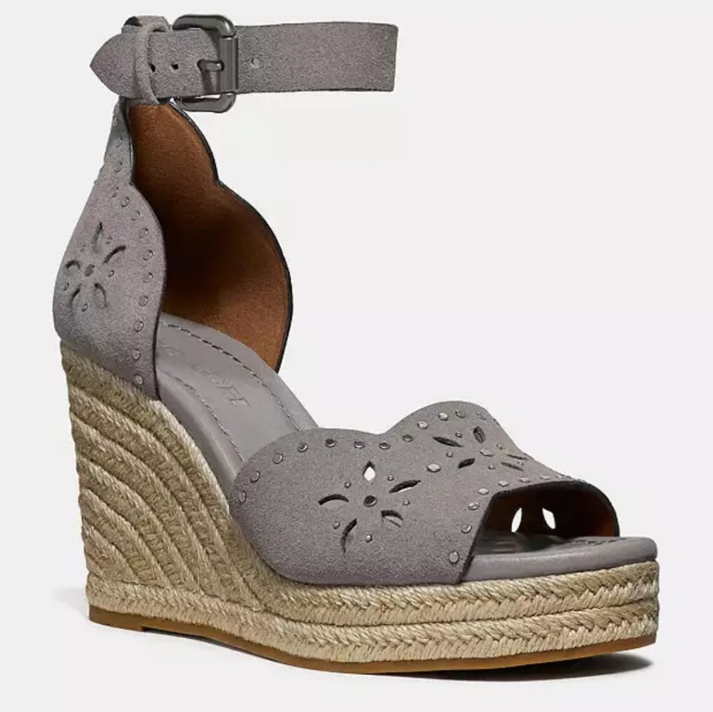 🥀 COACH KELSI WEDGE ESPADRILLE SANDALS